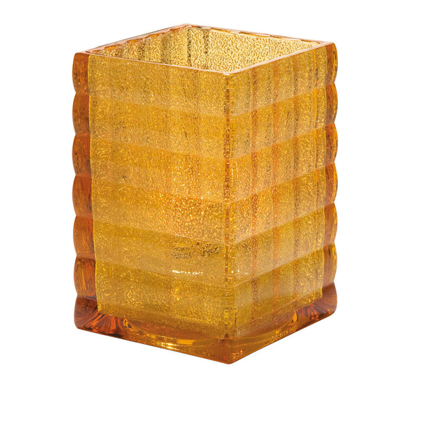 Optic Block Amber Jewel Glass Lamp 6.7 x 9.5cm (2 3/5 x 3 3/4")