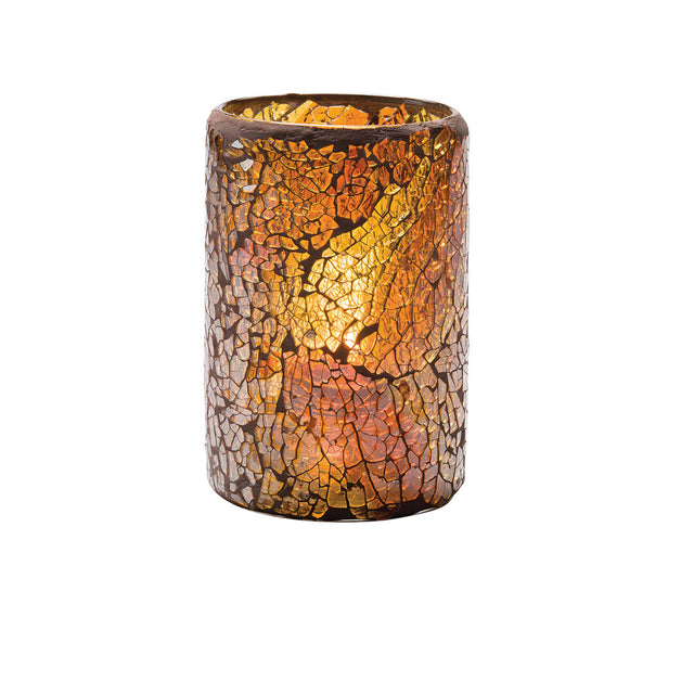 Crackle Gold Glass Cylinder Lamp 8 x 11.4cm (3 1/8 x 4 1/2")