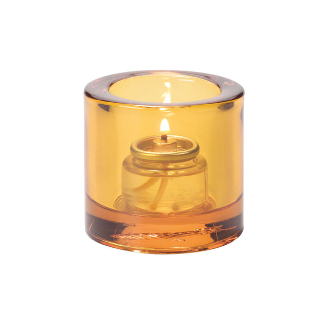 Thick Round Amber Tealight 7 x 7.3cm (2 3/4 x 2 4/5")