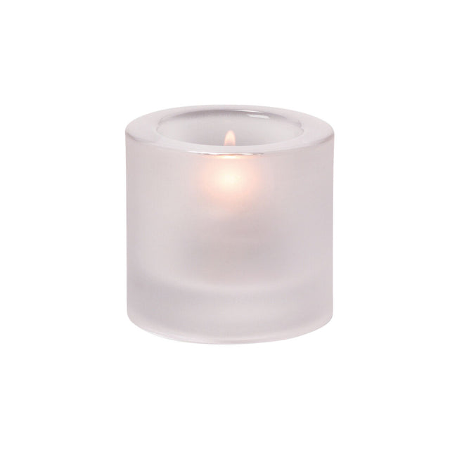 Thick Round Satin Crystal Tealight 7 x 7.3cm (2 3/4 x 2 4/5")
