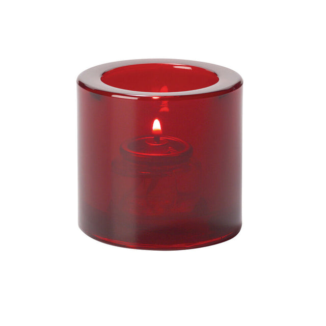 Thick Round Ruby Tealight 7 x 7.3cm (2 3/4 x 2 4/5")