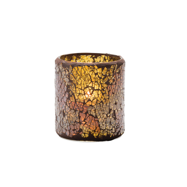 Crackle Gold Glass Votive Lamp 7.6 x 8.3cm (3 x 3 1/4")