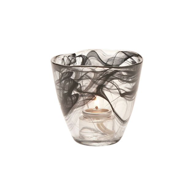 Wysp Black Glass Votive 9.5 x 8.9cm (3 3/4 x 3 1/2")