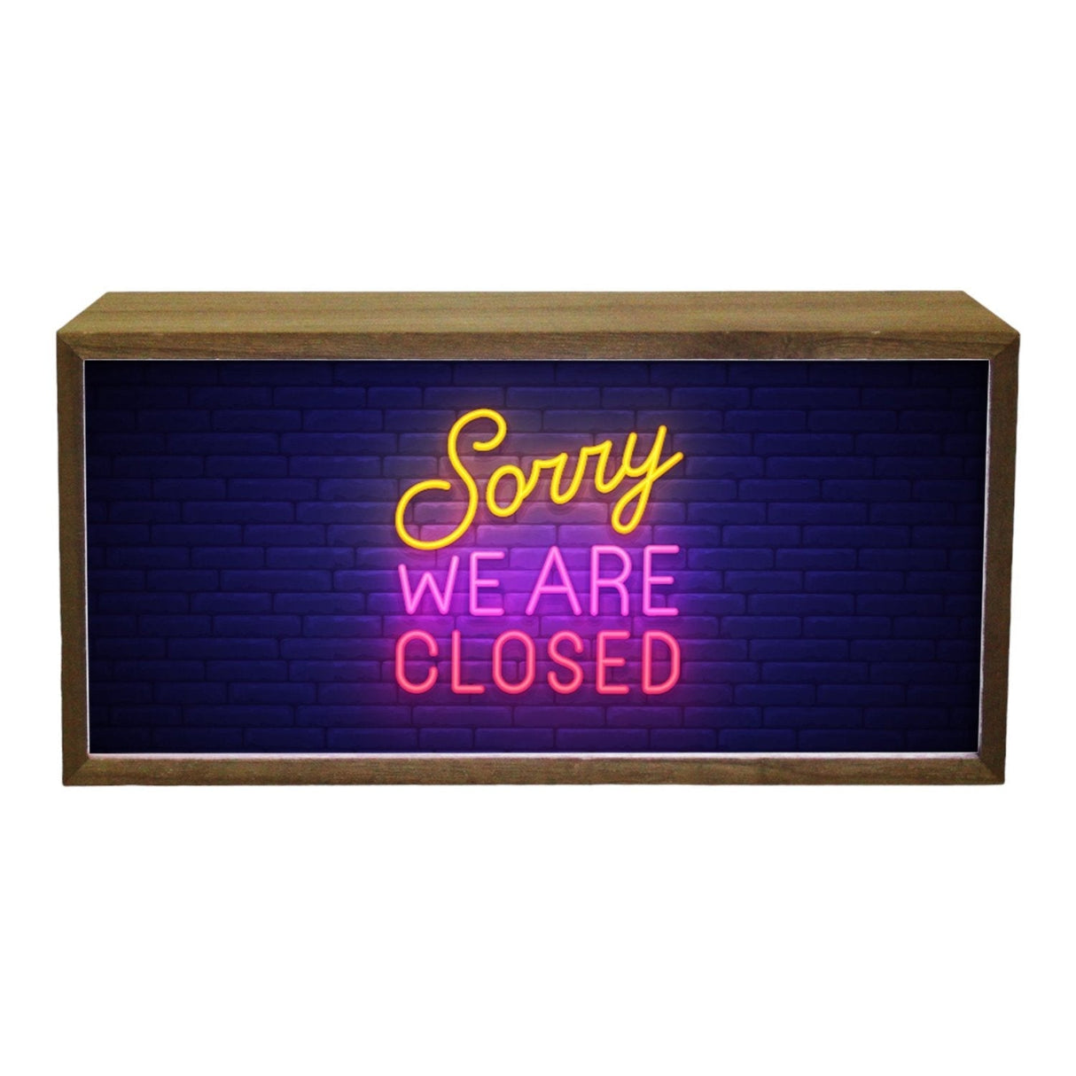 Light Box Sorry We Are Closed Neon