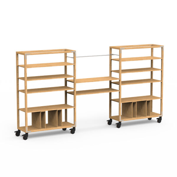 Canvas Natural Bamboo Stainless Steel Self Service on Casters