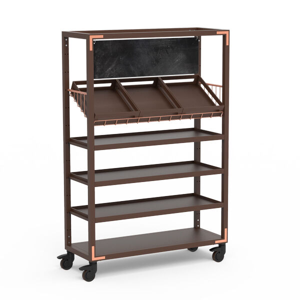 Canvas Dark Lux Bamboo Copper Grab and Go Signage Unit on Casters