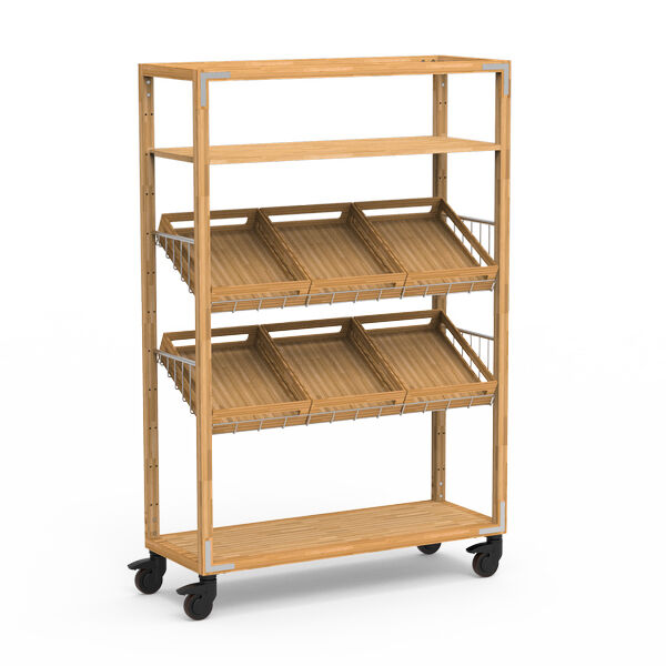 Canvas Natural Bamboo Stainless Steel Farm to Table on Casters