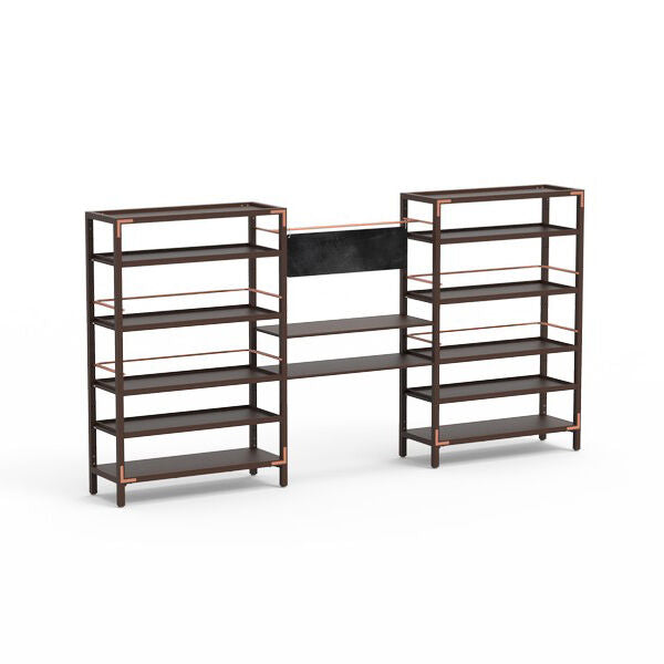 Canvas Dark Lux Bamboo Copper Back Bar Unit on Legs