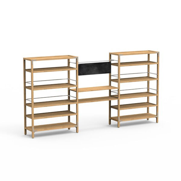 Canvas Natural Bamboo Stainless Steel Back Bar Unit on Legs