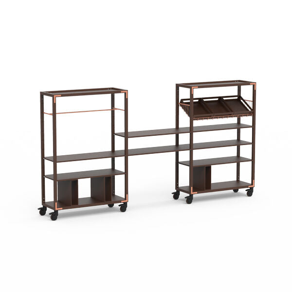 Canvas Dark Lux Bamboo Copper Coffee Lounge on Casters