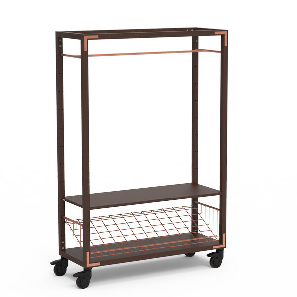 Canvas Dark Lux Bamboo Copper Coat Rack on Casters