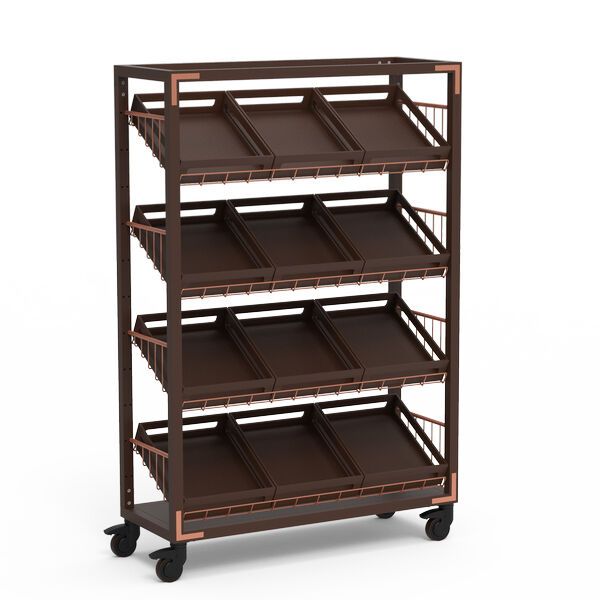 Canvas Dark Lux Bamboo Copper Angled Shelf Unit on Casters