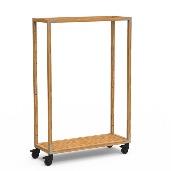 Canvas Natural Bamboo Stainless Steel Empty Unit on Casters