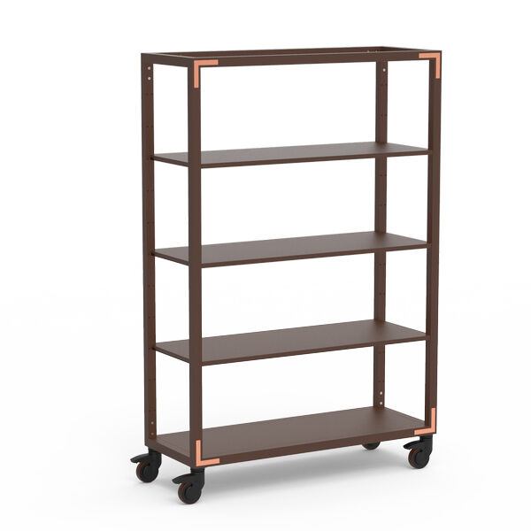 Canvas Dark Lux Bamboo Copper Three Shelf Unit on Casters