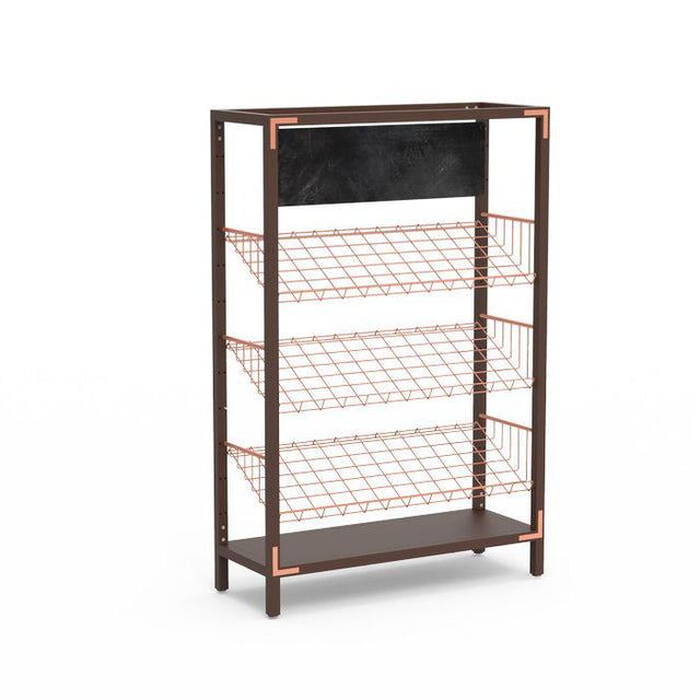 Canvas Dark Lux Bamboo Copper Angled Shelf Signage Unit On Legs