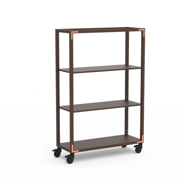 Canvas Dark Lux Bamboo Copper Two Shelf Unit on Casters
