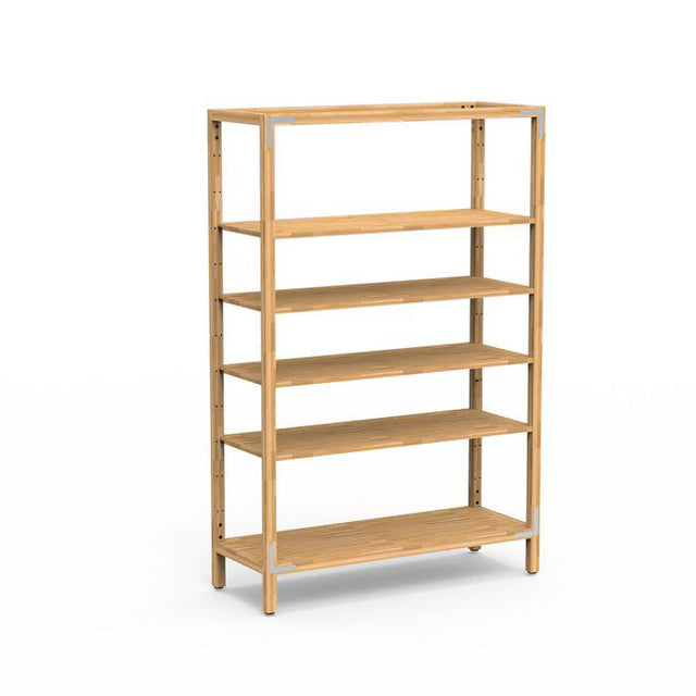 Canvas Natural Bamboo Stainless Steel Four Shelf Unit On Legs