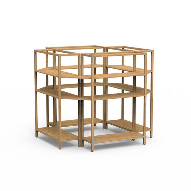 Canvas Natural Bamboo Stainless Steel Center Stage Display on Legs