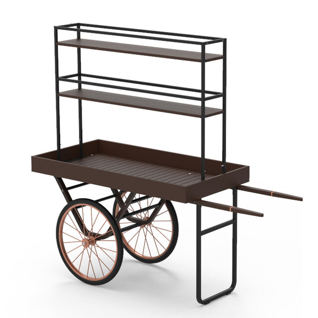 Cantine Cart with Shelf Dark Bamboo & Copper