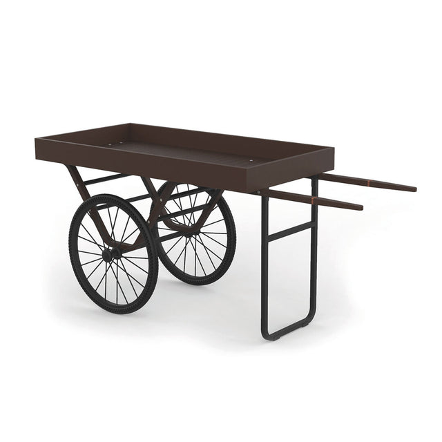 Cantine Dark Bamboo & Black Wheels Cart