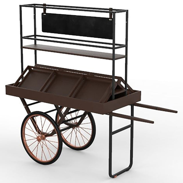 Cantine Cart with Shelf Crates & Sign Dark Bamboo & Copper