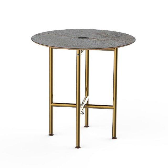 Clix 30" Round Table Grey Brass