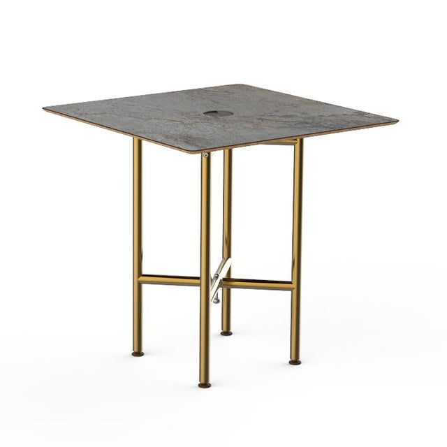 Clix 30" Square Table Grey Brass