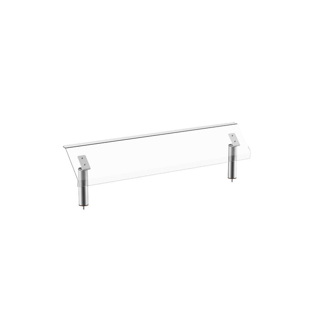 Modular Stainless Steel Breath Guard 180.3 x 47cm Gap 21.6cm (71 x 18 1/2 & Gap 8 1/2")