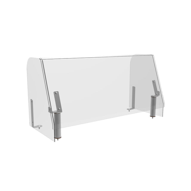 Modular High Profile Acrylic & Stainless Steel Breath Guard With Opening & End Panels 180.3 x 90cm