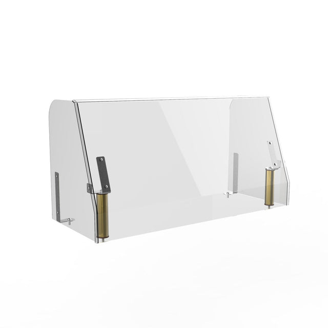 Modular High Profile Full Acrylic & Brushed Brass Breath Guard with End Panels 180.3 x 90.2 x 74.9cm