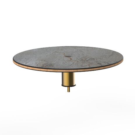 Modular 24" Round Low Display Shelf Grey Brass