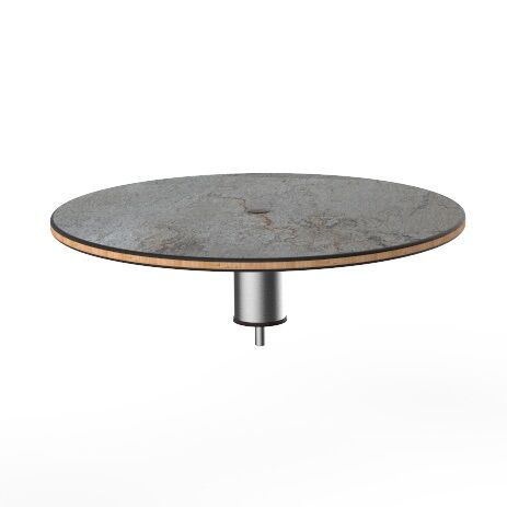 Modular Grey Slate Stainless Steel Round Low Display Shelf 61cm (24")