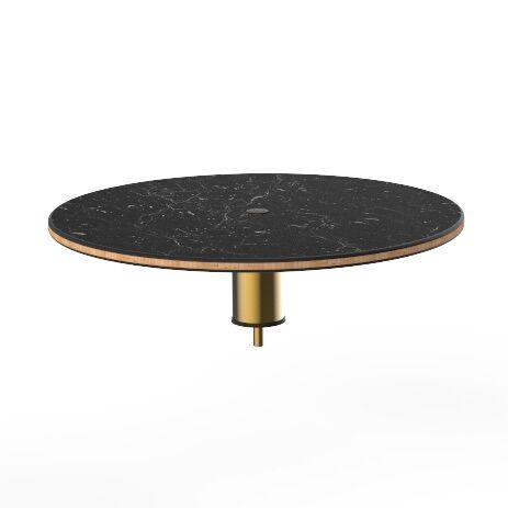 Modular 24" Round Low Display Shelf Marble Brass