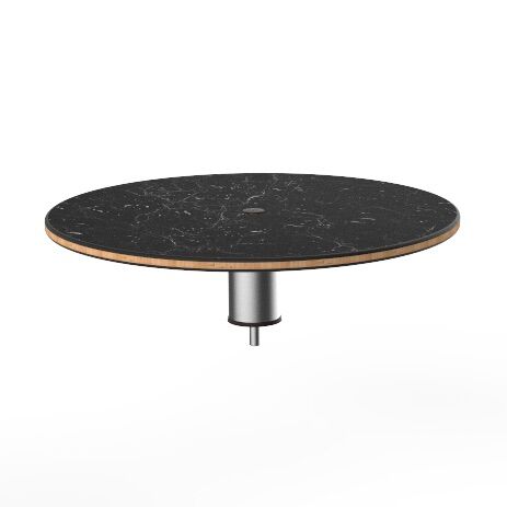 Modular Black Marble Stainless Steel Round Low Display Shelf 61cm (24")