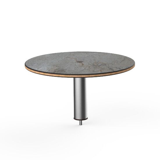 Modular 24" Round High Display Shelf Grey SS