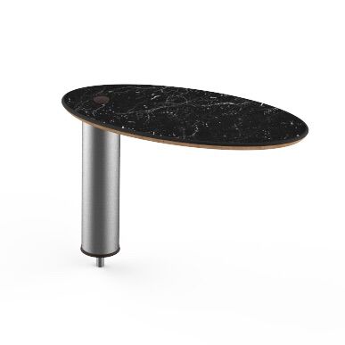 Modular Black Marble Stainless Steel Large Oval High Display Shelf