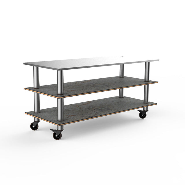Modular Large Pro Unit SS Top Grey SS Casters