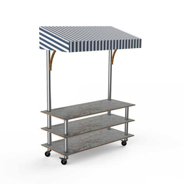 Modular Classic Grey Slate Stainless Steel White Blue Canopy Unit on Casters