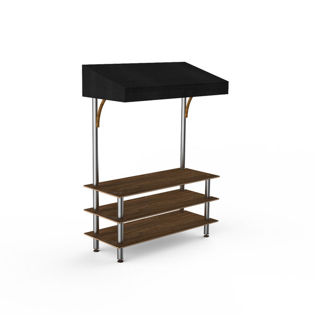 Modular Classic Canopy Unit Mango Wood Stainless Steel Black Canopy Legs