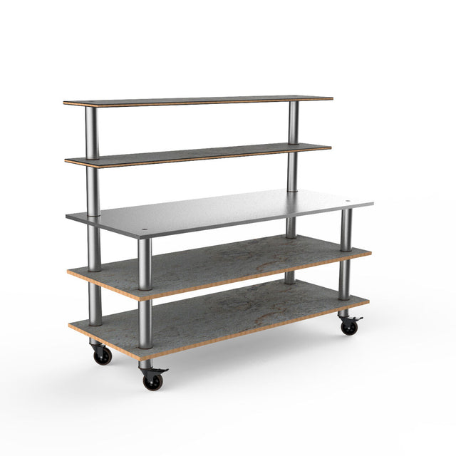 Modular Back Bar Station (no ice well) Grey Slate SS on casters