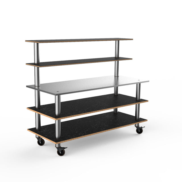 Modular Back Bar Station (no ice well) Marble SS on casters