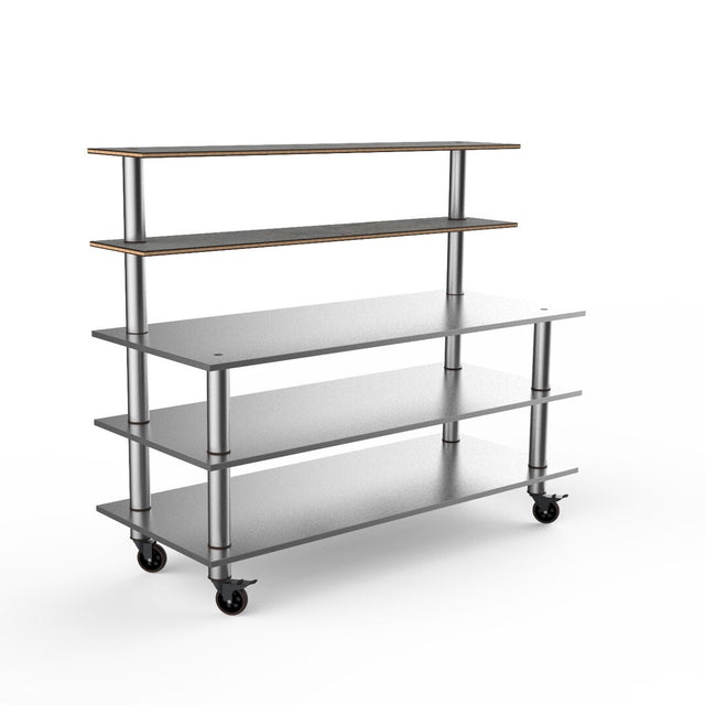 Modular All SS Back Bar Station (no ice well) Grey Slate SS on casters