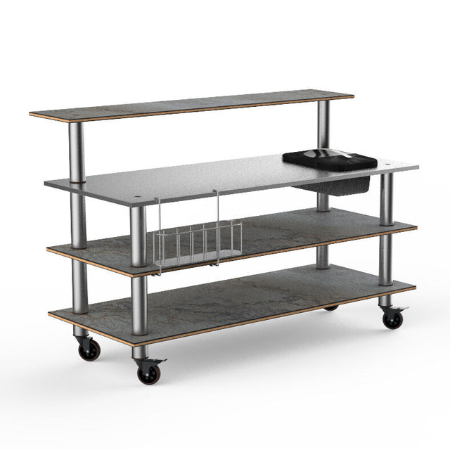 Modular Pro Bar Ice Bin SS Top Grey SS Casters