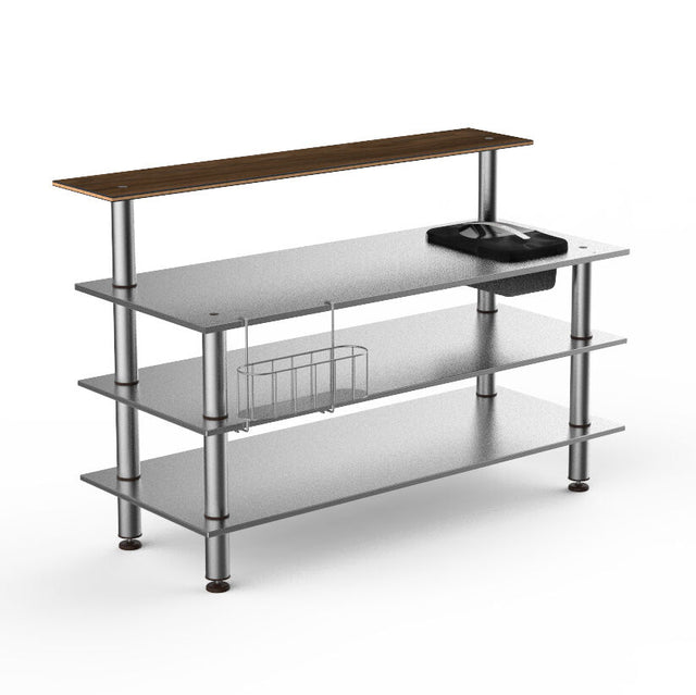 Modular Stainless Steel Pro Bar Station Mango Wood Stainless Steel Legs