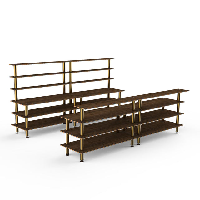 Modular Double Bar Station Mango Brass on Legs