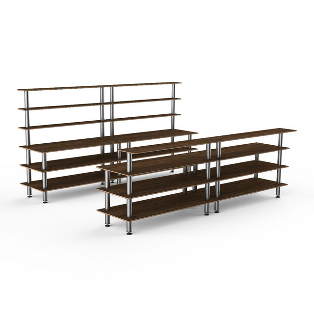 Modular Double Bar Station Mango Wood Stainless Steel Legs