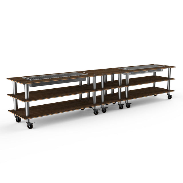Modular Double Heat Buffet Table Mango SS on Casters
