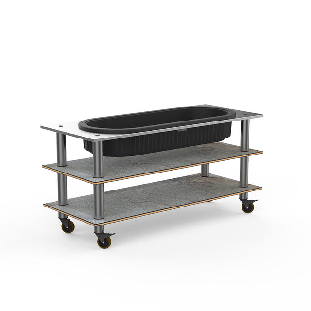 Modular Salad-bar Unit Stainless Steel & Grey Slate on Casters