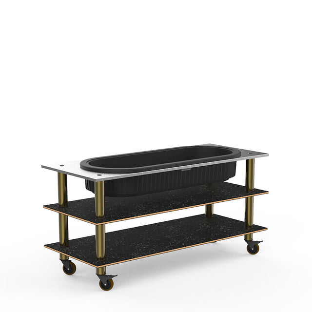 Modular: Salad-bar Unit Brass Marble on Casters