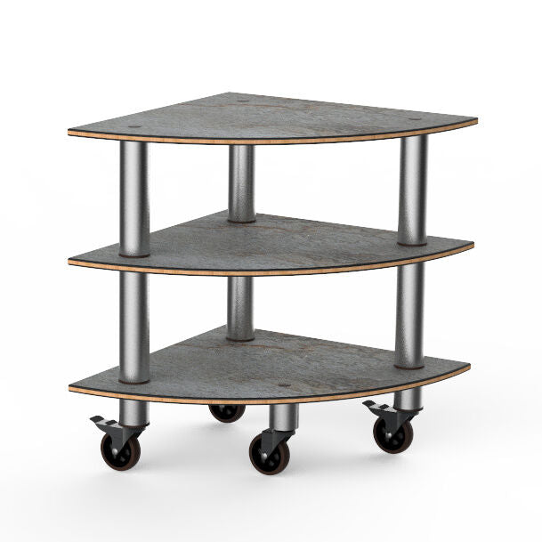 Modular Classic Grey Slate Stainless Steel Corner Unit on Casters